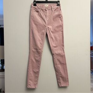 LOFT Pink Corduroy Pants High Rise Skinny Size 0